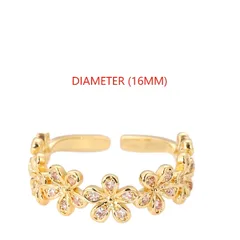 For Women Simple Style Open Ring 1 Piece Metal With Zircon Inlay Featuring Electroplated Design 5