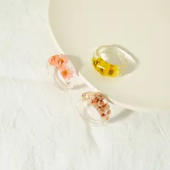 Geometric Simple Style Plastic Ring For Women Featuring Printing Design, 1 Piece