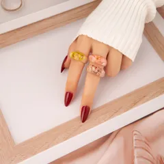 Geometric Simple Style Plastic Ring For Women Featuring Printing Design, 1 Piece 4