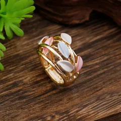 Simple Style Flowers Ring For Women In Rose Red Zinc Alloy With Enamel Craft 2