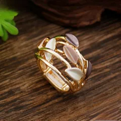Simple Style Flowers Ring For Women In Rose Red Zinc Alloy With Enamel Craft 4