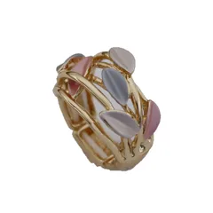 Simple Style Flowers Ring For Women In Rose Red Zinc Alloy With Enamel Craft 5