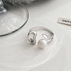 Geometric Open Ring For Finger Featuring Irregular Design In Simple Style With Electroplated Thai Silver, 1 Piece 4