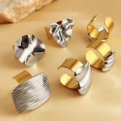 Simple Style Heart Shape 304 Stainless Steel Plating Women's Open Rings 3