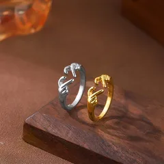 Simple Style Heart Shape Alloy Plating Rings Rings