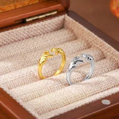 Simple Style Heart Shape Alloy Plating Rings Rings 4