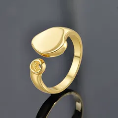 Simple Style Open Rings For Unisex Featuring Gold Electroplated Copper Material