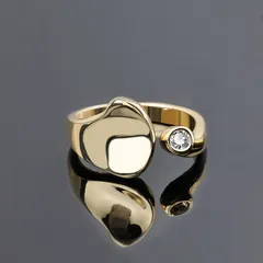 Simple Style Open Rings For Unisex Featuring Gold Electroplated Copper Material 2