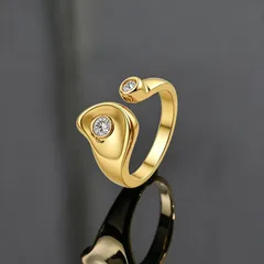 Simple Style Open Rings For Unisex Featuring Gold Electroplated Copper Material 4