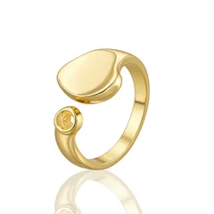 Simple Style Open Rings For Unisex Featuring Gold Electroplated Copper Material 5