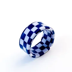 Simple Style Resin Ring For Women Featuring Enamel Design, 1 Piece Printing Jewelry 2