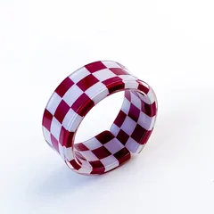 Simple Style Resin Ring For Women Featuring Enamel Design, 1 Piece Printing Jewelry 4