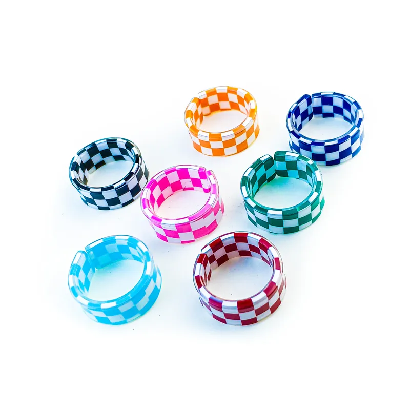 Simple Style Resin Ring For Women Featuring Enamel Design, 1 Piece Printing Jewelry 5