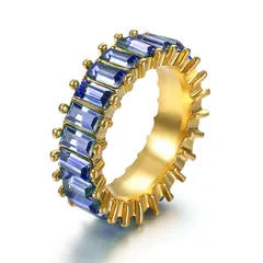 Geometric Simple Style Alloy Ring For Women With Artificial Gemstones, Electroplated Finish, 1 Piece 4