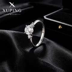 Simple Style Round Alloy Ring For Women Featuring Zirconia Inlay