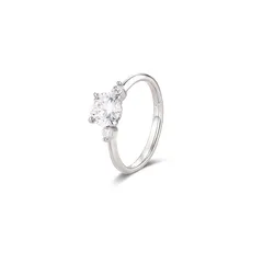 Simple Style Round Alloy Ring For Women Featuring Zirconia Inlay 5