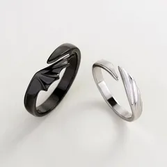 Simple Style Geometric Open Ring For Couples, 1 Piece Alloy Ring Featuring Electroplated Design 2