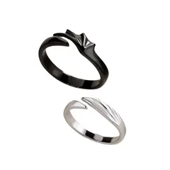 Simple Style Geometric Open Ring For Couples, 1 Piece Alloy Ring Featuring Electroplated Design 3