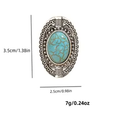 Simple Style Streetwear Geometric Alloy Plating Turquoise Women's Open Rings 2