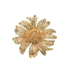 Luxurious Sunflower Ring For Unisex Featuring Gold Plated Alloy Material And Stone-Free Inlay 2