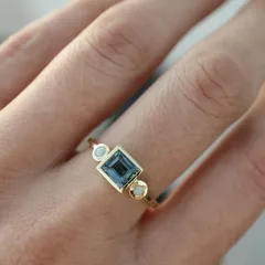 Simple Style Water Droplets Ring For Women, 1 Set Alloy Ring Featuring Inlay Artificial Gemstones 3