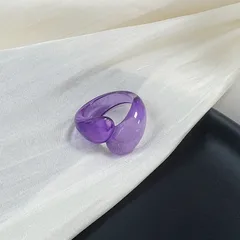 Simple Style Water Droplets Ring For Women In Resin Material With Colour Accent 4