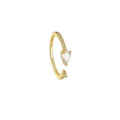 Simple Style Women’s Copper Leaf Ring With PVD Coated Gold Finish 5