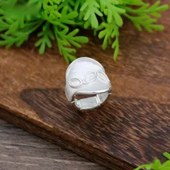Simple Style White Flowers Ring For Women In Zinc Alloy With Enamel Craftsmanship