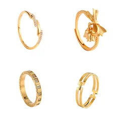 Simple Zhoujia Love Bowknot Round Titanium Steel Ring Women's High-end Light Luxury TikTok Explosions 2