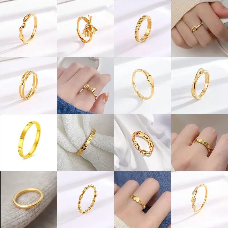 Simple Zhoujia Love Bowknot Round Titanium Steel Ring Women's High-end Light Luxury TikTok Explosions 3