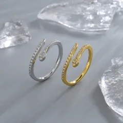 Slim Snake Ring Distinctive Hip-Hop High-Level Sense Rhinestone Drill Zircon Snake-Shaped Index Finger Ring Smart Luxury Ring 2