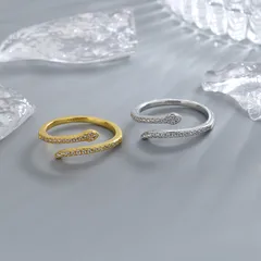 Slim Snake Ring Distinctive Hip-Hop High-Level Sense Rhinestone Drill Zircon Snake-Shaped Index Finger Ring Smart Luxury Ring 3