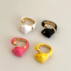 Snake Pattern Rings For Women In Alloy With Rhinestones Featuring Electroplated And Enamel Craftsmanship