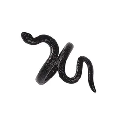 Snake Pattern Ring For Women In Dyed Black Alloy With Electroplated Finish 5
