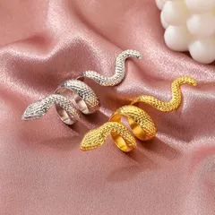 Fashion Red Snake Ring For Unisex, Electroplated Alloy Design With No Inlaid Material 2