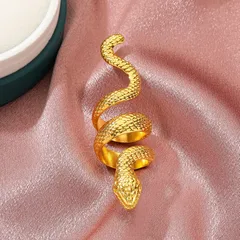 Fashion Red Snake Ring For Unisex, Electroplated Alloy Design With No Inlaid Material 4