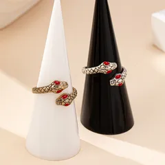 Snake-shaped Design Open Ring Trendy Small Snake Shape Ring Unique Design Jewelry 2