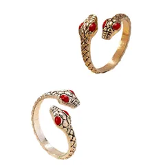 Snake-shaped Design Open Ring Trendy Small Snake Shape Ring Unique Design Jewelry 5