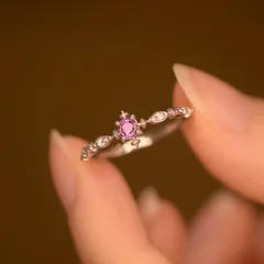 Snowflake Open Ring For Women In Natural Pink Copper With Silver Plated Finish, Ideal For Spring
