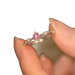 Snowflake Open Ring For Women In Natural Pink Copper With Silver Plated Finish, Ideal For Spring 5