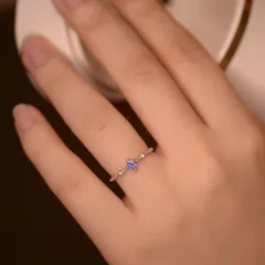 Snowflake Ring For Women In Silver Plated Copper With Zircon Inlay Featuring Electroplated Gold Finish 4