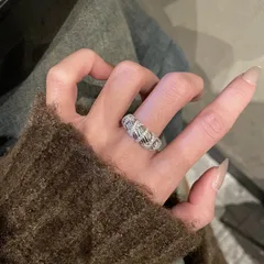 Spiral Open Rings For Women In Silver, Electroplated Copper With Zircon Inlay 2