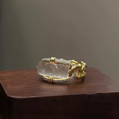 Square Copper Ring For Women With Electroplated Gold Plating And Rhinestone Inlay, Perfect For Summer
