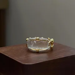 Square Copper Ring For Women With Electroplated Gold Plating And Rhinestone Inlay, Perfect For Summer 2