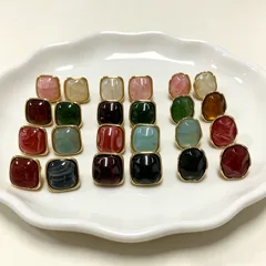 Square Open Rings For Women In Resin With 18K Real Gold Plated Coating Featuring 0.03µm Thickness 2