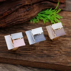 Square Simple Style Zinc Alloy Ring For Women In Coffer Color With Enamel Craftsmanship