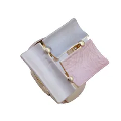 Square Simple Style Zinc Alloy Ring For Women In Coffer Color With Enamel Craftsmanship 5