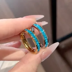 Star Friendship Rings For Women In Silver Titanium Steel With Rhinestone Inlay 2
