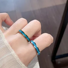 Star Friendship Rings For Women In Silver Titanium Steel With Rhinestone Inlay 3