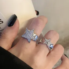 Star Open Ring For Women In Gold Alloy Featuring Real Gold Plated Electroplated Finish With Zircon Inlay 3